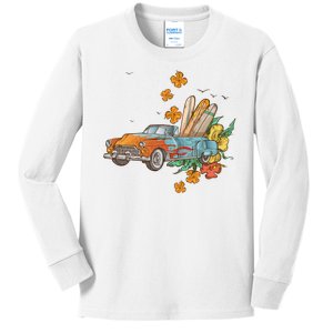 Surfing Tropical Summer Retro Truck Kids Long Sleeve Shirt