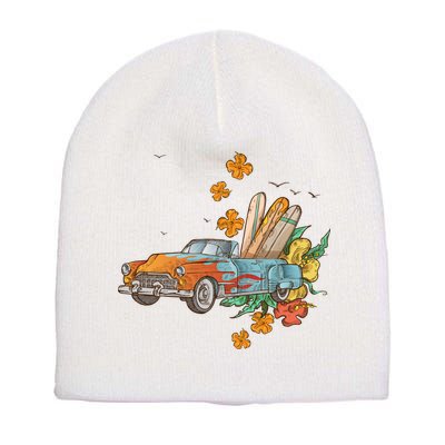 Surfing Tropical Summer Retro Truck Short Acrylic Beanie