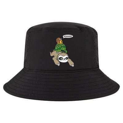 Sloth Turtle Snail Piggyback Animal Running Wild Cool Comfort Performance Bucket Hat