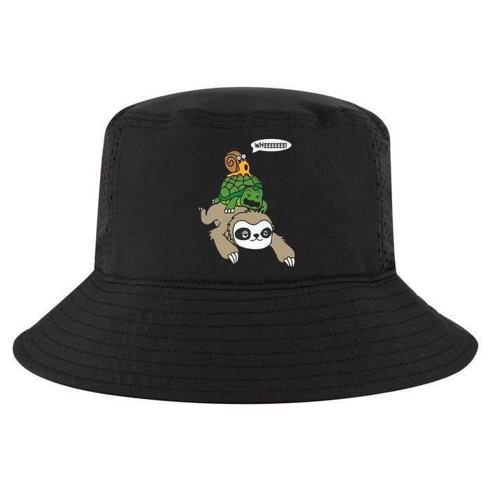 Sloth Turtle Snail Piggyback Animal Running Wild Cool Comfort Performance Bucket Hat