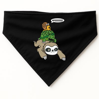 Sloth Turtle Snail Piggyback Animal Running Wild USA-Made Doggie Bandana