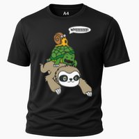 Sloth Turtle Snail Piggyback Animal Running Wild Performance Shirt
