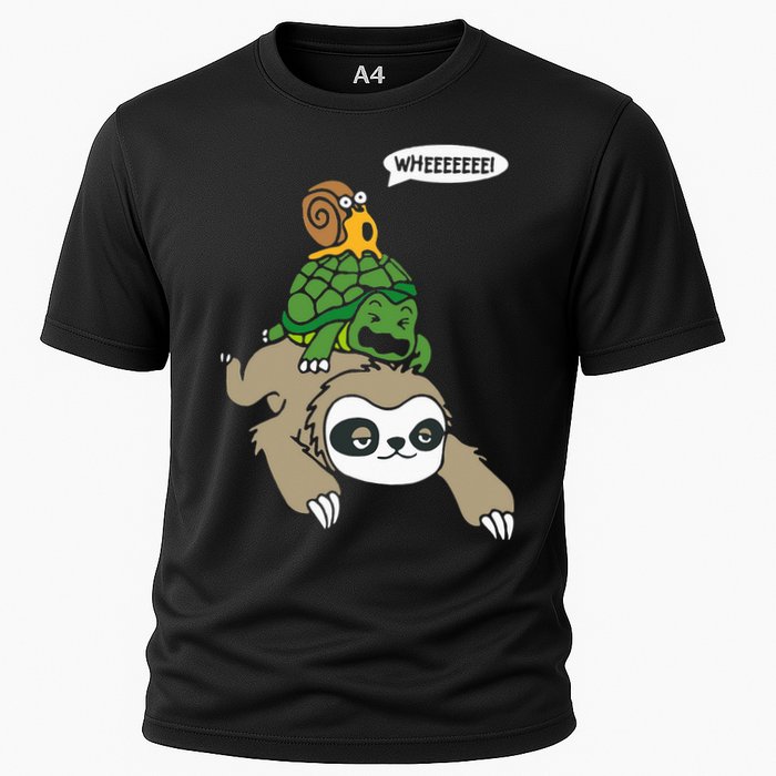 Sloth Turtle Snail Piggyback Animal Running Wild Performance Shirt
