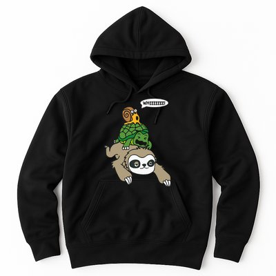 Sloth Turtle Snail Piggyback Animal Running Wild Hoodie