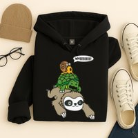 Sloth Turtle Snail Piggyback Animal Running Wild Hoodie