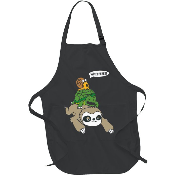 Sloth Turtle Snail Piggyback Animal Running Wild Apron