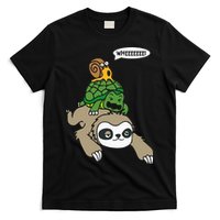 Sloth Turtle Snail Piggyback Animal Running Wild T-Shirt