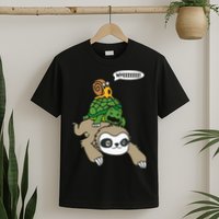 Sloth Turtle Snail Piggyback Animal Running Wild T-Shirt