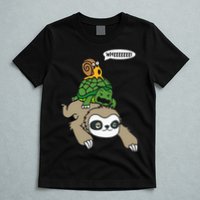 Sloth Turtle Snail Piggyback Animal Running Wild T-Shirt
