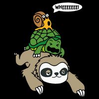 Sloth Turtle Snail Piggyback Animal Running Wild T-Shirt