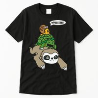Sloth Turtle Snail Piggyback Animal Running Wild Tall T-Shirt