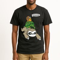 Sloth Turtle Snail Piggyback Animal Running Wild Tall T-Shirt