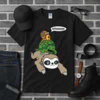 Sloth Turtle Snail Piggyback Animal Running Wild Tall T-Shirt