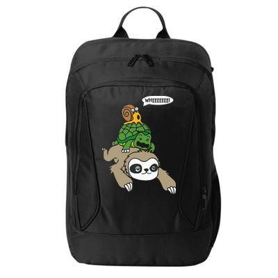 Sloth Turtle Snail Piggyback Animal Running Wild City Backpack