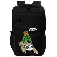 Sloth Turtle Snail Piggyback Animal Running Wild Impact Tech Backpack