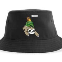 Sloth Turtle Snail Piggyback Animal Running Wild Sustainable Bucket Hat