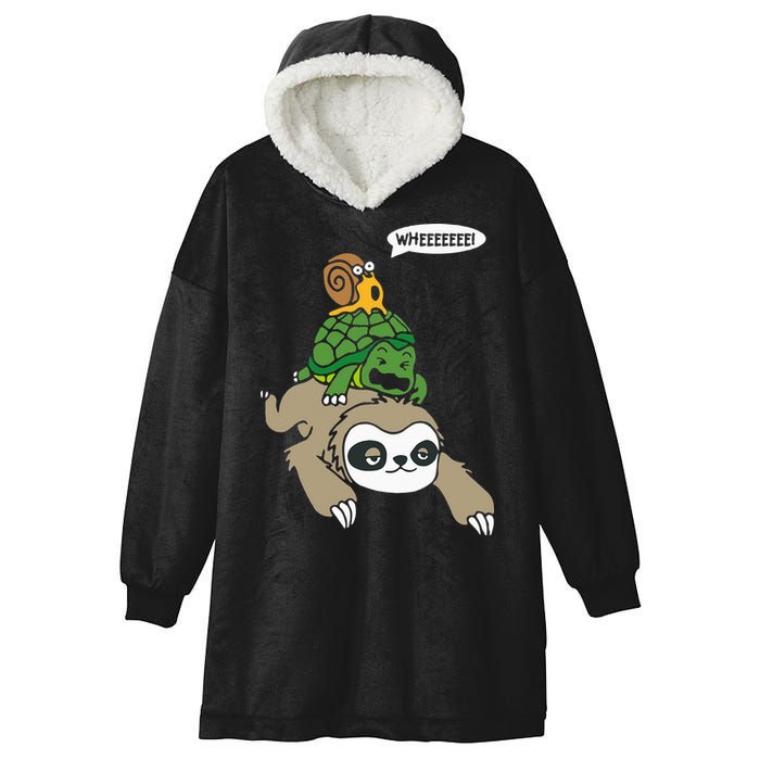 Sloth Turtle Snail Piggyback Animal Running Wild Hooded Wearable Blanket