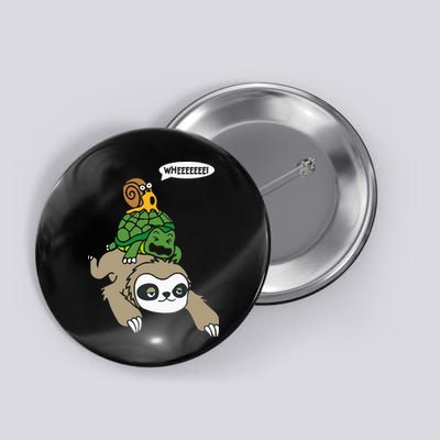 Sloth Turtle Snail Piggyback Animal Running Wild Button