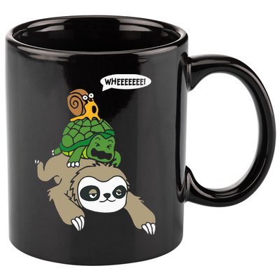 Sloth Turtle Snail Piggyback Animal Running Wild 11oz C Handle Ceramic Mug