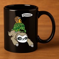 Sloth Turtle Snail Piggyback Animal Running Wild 11oz C Handle Ceramic Mug