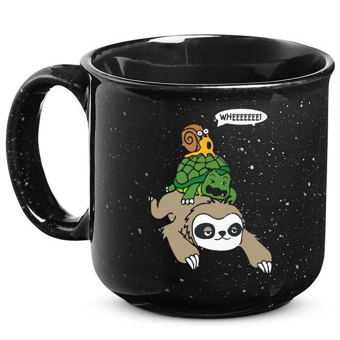 Sloth Turtle Snail Piggyback Animal Running Wild 15oz Campfire Ceramic Mug