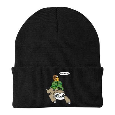 Sloth Turtle Snail Piggyback Animal Running Wild Beanie