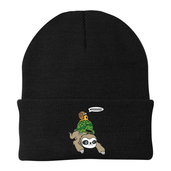 Sloth Turtle Snail Piggyback Animal Running Wild Beanie