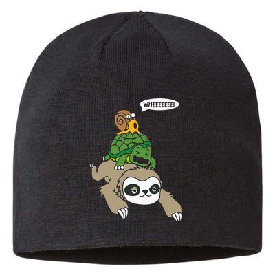 Sloth Turtle Snail Piggyback Animal Running Wild Sustainable Beanie