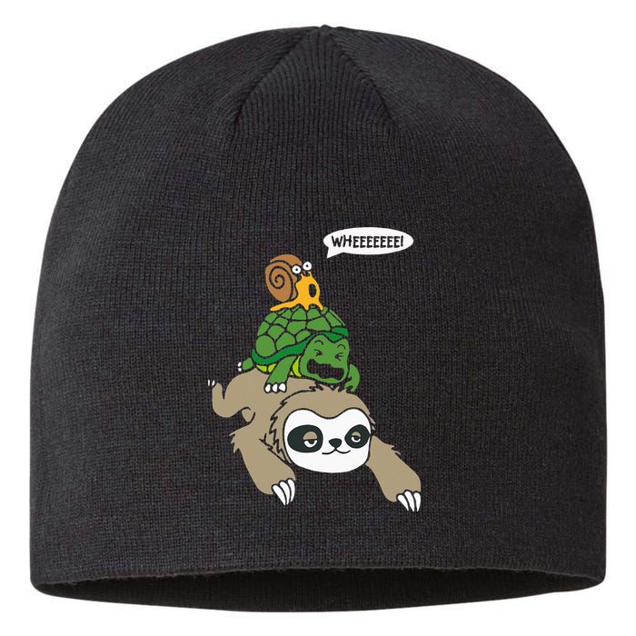 Sloth Turtle Snail Piggyback Animal Running Wild Sustainable Beanie