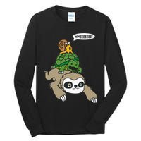 Sloth Turtle Snail Piggyback Animal Running Wild Tall Long Sleeve T-Shirt