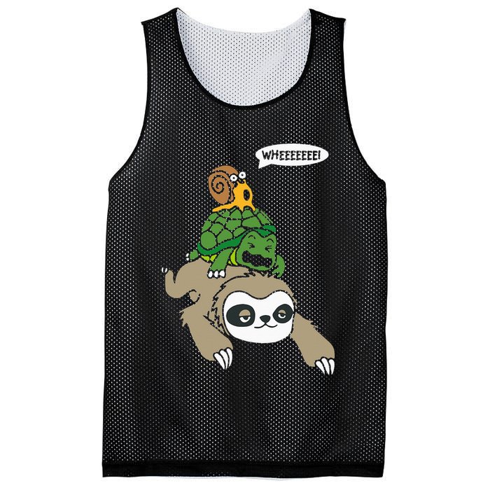Sloth Turtle Snail Piggyback Animal Running Wild Mesh Reversible Basketball Jersey Tank