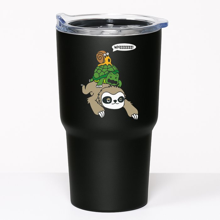 Sloth Turtle Snail Piggyback Animal Running Wild Tumbler