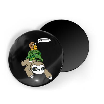 Sloth Turtle Snail Piggyback Animal Running Wild Magnet