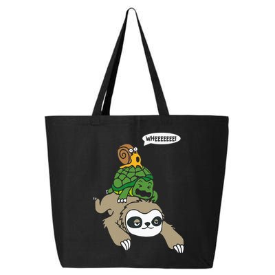 Sloth Turtle Snail Piggyback Animal Running Wild 25L Jumbo Tote