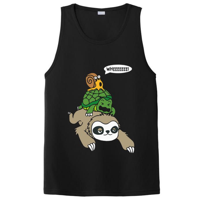 Sloth Turtle Snail Piggyback Animal Running Wild PosiCharge Competitor Tank