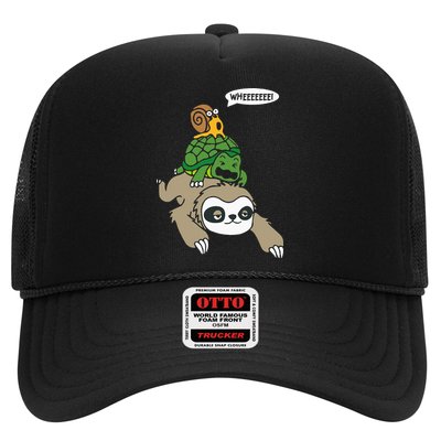 Sloth Turtle Snail Piggyback Animal Running Wild Trucker Hat