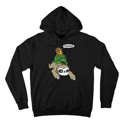 Sloth Turtle Snail Piggyback Animal Running Wild Tall Hoodie