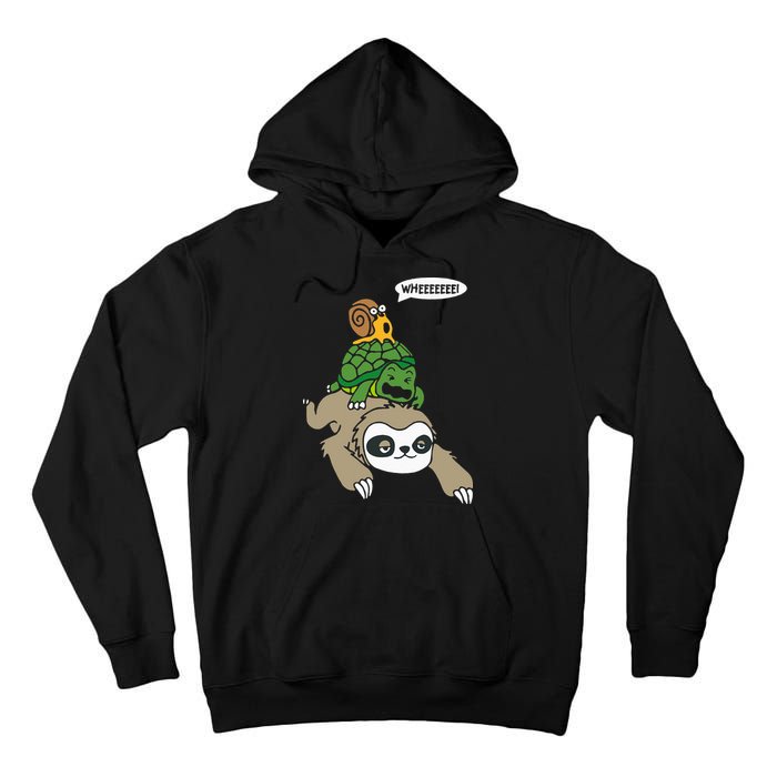 Sloth Turtle Snail Piggyback Animal Running Wild Tall Hoodie