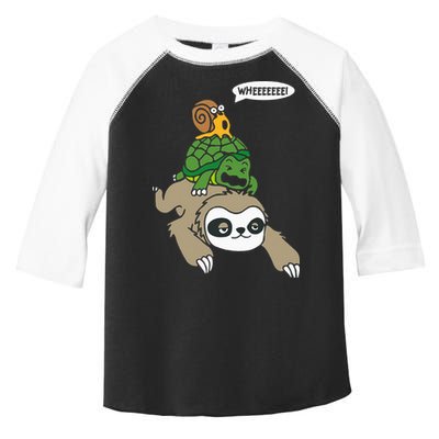 Sloth Turtle Snail Piggyback Animal Running Wild Toddler Fine Jersey T-Shirt