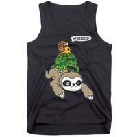 Sloth Turtle Snail Piggyback Animal Running Wild Tank Top