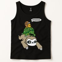 Sloth Turtle Snail Piggyback Animal Running Wild Tank Top