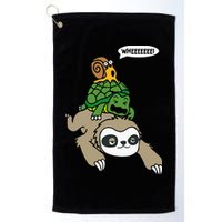 Sloth Turtle Snail Piggyback Animal Running Wild Golf Towel