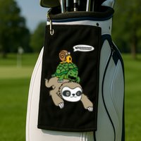 Sloth Turtle Snail Piggyback Animal Running Wild Golf Towel