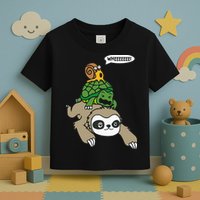 Sloth Turtle Snail Piggyback Animal Running Wild Toddler T-Shirt