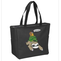 Sloth Turtle Snail Piggyback Animal Running Wild Zip Tote Bag
