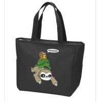 Sloth Turtle Snail Piggyback Animal Running Wild Zip Tote Bag