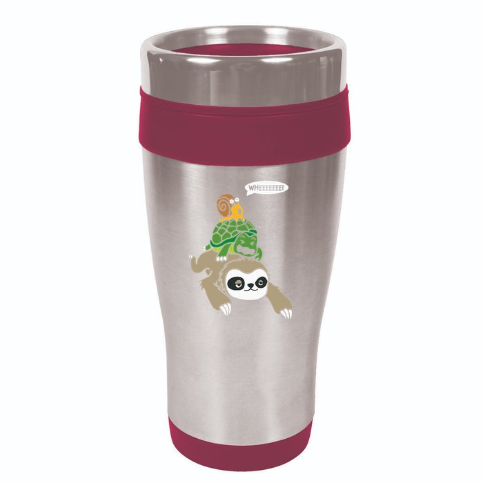 Sloth Turtle Snail Piggyback Animal Running Wild 16oz Travel Tumbler