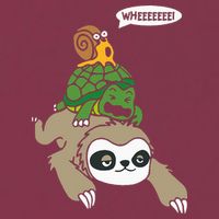 Sloth Turtle Snail Piggyback Animal Running Wild 16oz Travel Tumbler