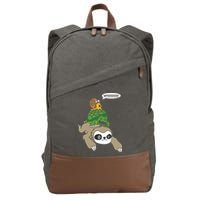 Sloth Turtle Snail Piggyback Animal Running Wild Cotton Canvas Backpack
