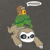 Sloth Turtle Snail Piggyback Animal Running Wild Cotton Canvas Backpack